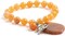 Earth's Jewels Semi-Precious Peach Aventurine Orange Bracelet, Agate & Skull Charm